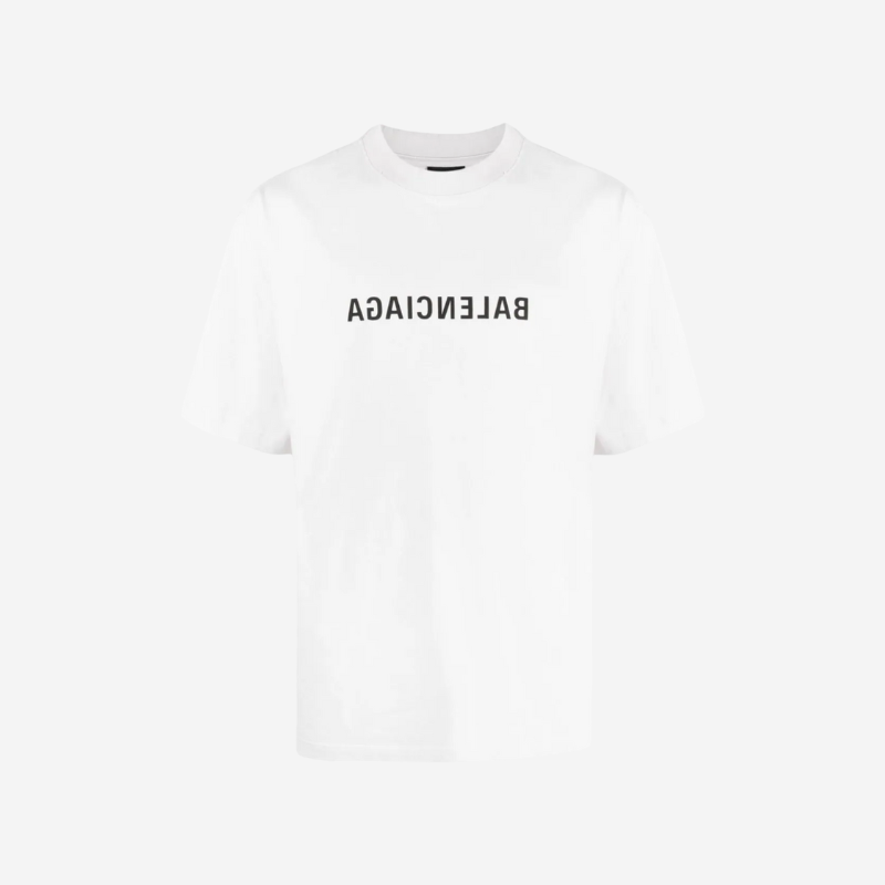 Balenciaga Inverted Logo White T-Shirt