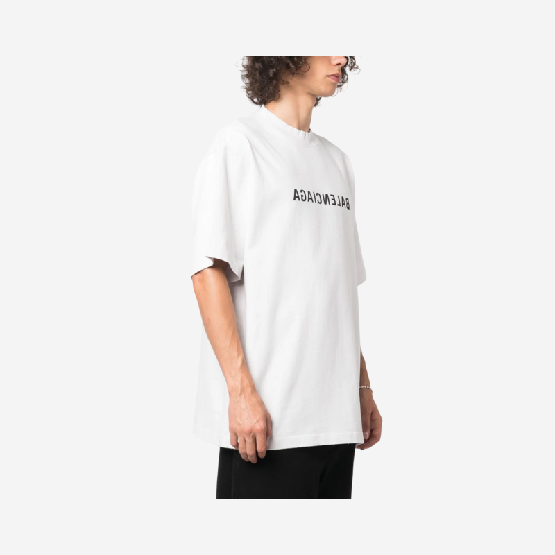 Balenciaga Inverted Logo White T-Shirt