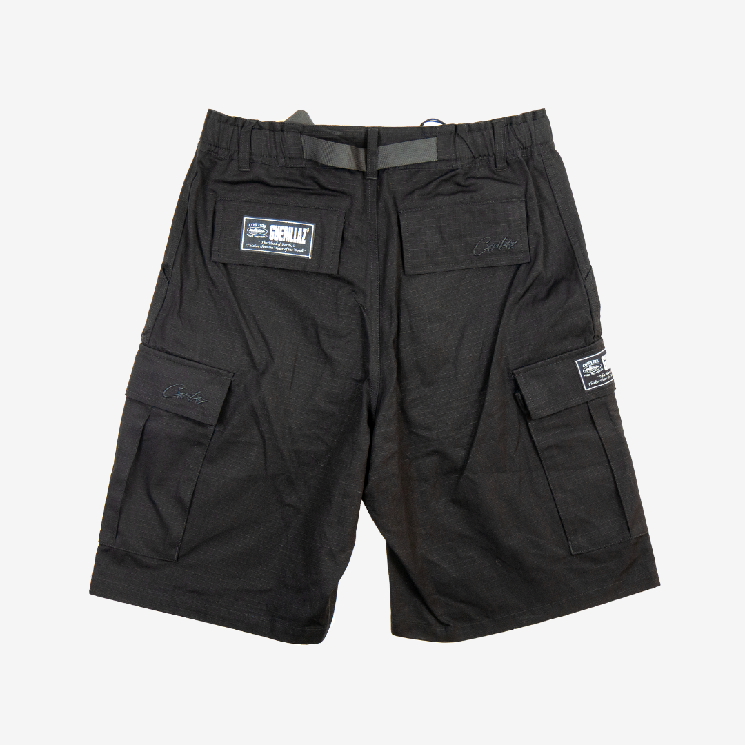 Corteiz Cargo Black Shorts